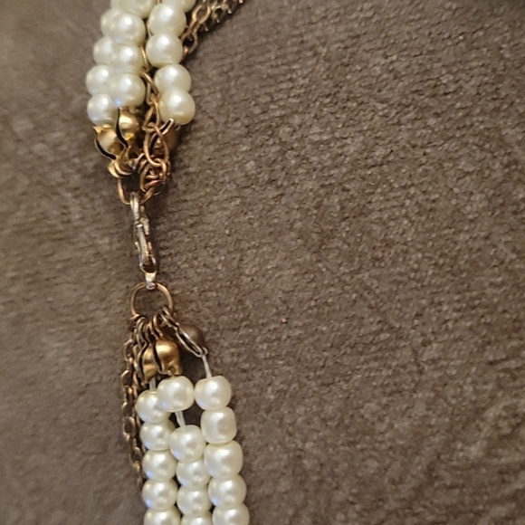 3/$30 Y2k Glass Pearl Layered Chain Cross Heart Pendant Flapper Necklace - Picture 6 of 8